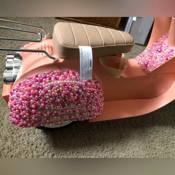 Pink Bling American Girl Our Generation) Doll Scooter & Helmet Customized - Picture 6 of 9